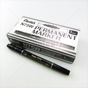 PENTEL ปากกาเขียน CD 2 หัว N75W <1/12> ดำ